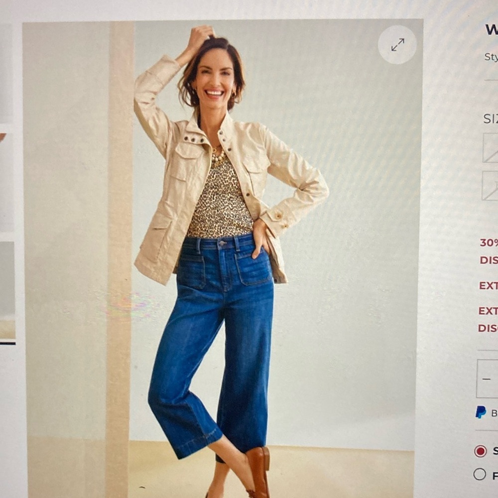 Talbots High-Waist Wide Crop Jeans